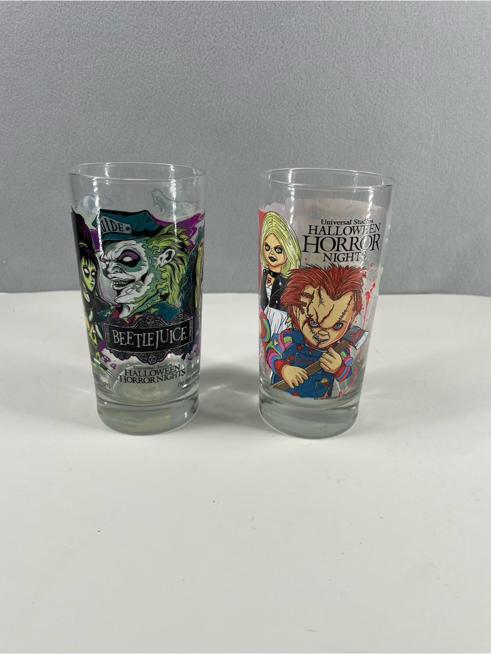 Universal Studios Halloween Horror Nights 2021 Glass Chucky & Beetlejuice